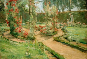 El jardín de rosas en Wannsee con la hija y la nieta