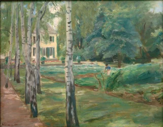La avenida de los abedules en el jardín de Wannsee hacia el oeste