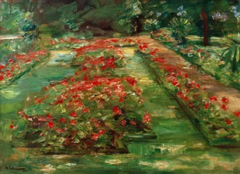 La terraza de flores en el jardín de Wannsee hacia el norte
