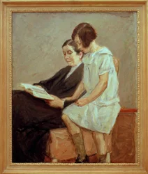 La esposa y la nieta del artista