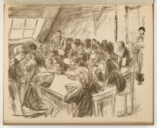 Comedor popular infantil (ilustración de: Arte y artistas XIII, 6)