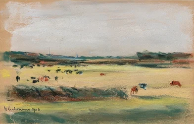 Paisaje con vacas pastando. 1908