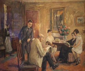 Familia Liebermann. El artista dibujando en el círculo de su familia