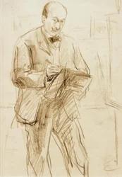 Max Liebermann / Autorretrato, dibujando