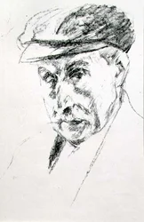 Retrato de un hombre con gorra, posiblemente autorretrato, después de 1923