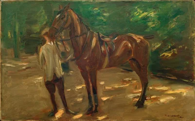 Mozo de cuadra con caballo