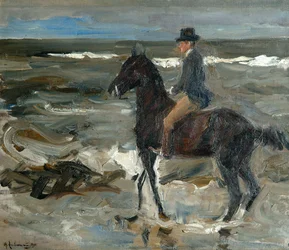 Jinete en la playa