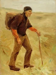 Campesino caminando (Estudio, figura completa)