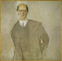 Compositor Arnold Schoenberg (pintura sobre lienzo)