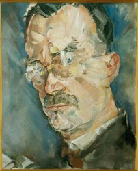 Escritor Thomas Mann (pintura sobre lienzo)