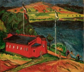 La casa de baños roja