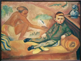 El hijo del artista en el sofá