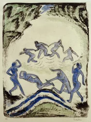 «El baile (Bailarines y bañistas en el estanque del bosque)»