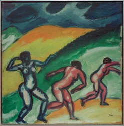 Tres mujeres en las dunas