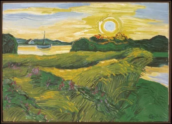 Campo con guisantes de olor – por la tarde