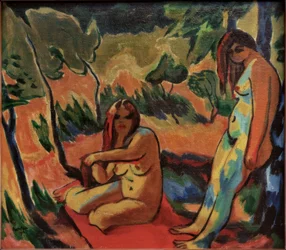 Mujeres al borde del bosque