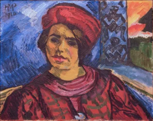 Joven con turbante rojo