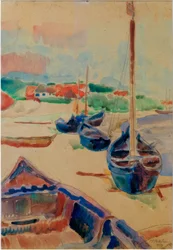 Barcas de pesca en la playa