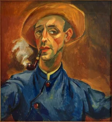 Autorretrato con sombrero y pipa