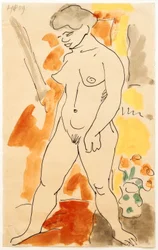 Mujer desnuda de pie