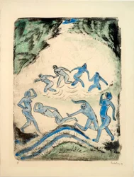 La danza (Bailarines y bañistas en el estanque del bosque)