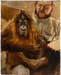 Orangután «Seemann» con su cuidador