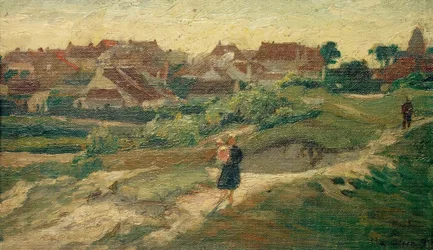 Vista de un pueblo holandés