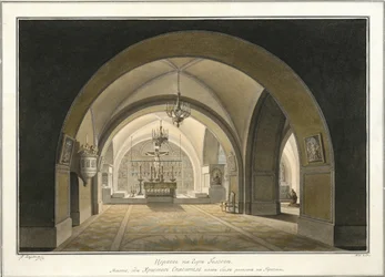 Interior de la Iglesia del Santo Sepulcro en el sitio de Gólgota