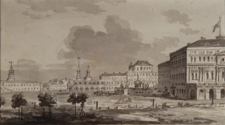 Kremlin de Moscú antes de la construcción del Gran Palacio del Kremlin, 1817