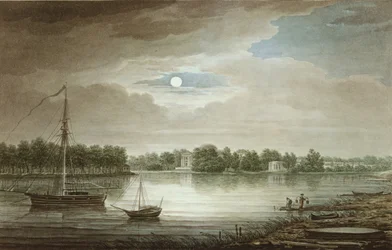 Río Nevka cerca del Puente Yelagin, 1829
