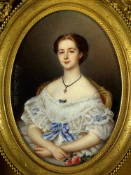 Retrato de mujer con cinta azul