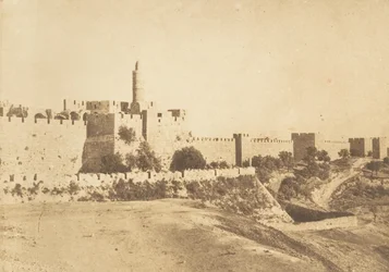 Château de David Daoud Kalessy y murallas de Jerusalén, agosto 1850