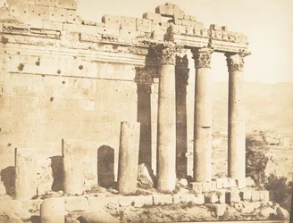 Columnata occidental del Templo de Júpiter, en Baalbek Heliópolis, 15 de septiembre de 1850