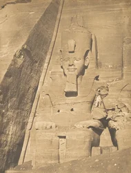Coloso oriental del Speos de Phré, en Abousembil Retrato de Ramsés el Grande, marzo 1850