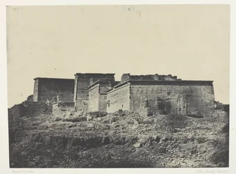 Gran Templo de Isis en Philoe, vista general desde el norte; Nubia, lámina 80 del álbum "Egypte, Nubie, Palestine et Syrie" (1852)