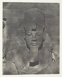 Ibsamboul, Colosse Médial (Enfoui) du Spéos de Phrè Nubie, Palestine et Syrie, lámina 106 del álbum "Egypte, Nubie, Palestine et Syrie" (1852).