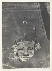 Ibsamboul, Colosse Occidental Du Spéos De Phrè; Nubia, lámina 107 del álbum "Egypte, Nubie, Palestine et Syrie" (1852)