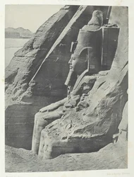 Ibsamboul, Coloso Oriental del Speos de Phrè, visto de perfil, Nubia, 1849-51, impreso 1852