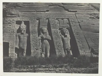 Ibsamboul, Parte Septentrional del Spéos de Hathor, Nubia, 1849-51, impreso en 1852