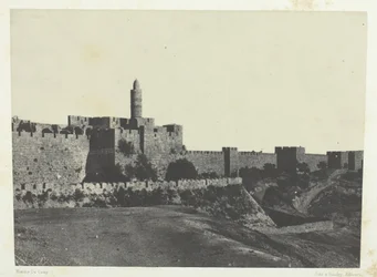 Jerusalén, Parte Occidental de las Murallas, Palestina, 184951, impreso 1852