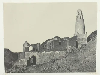 Mezquita de Bellal en el pueblo de Bab, Nubia, 1849-51, impreso en 1852