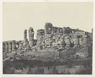 Palacio de Karnak, sala hipóstila, tomada desde el ángulo noreste; Tebas, lámina 34 del álbum «Egipto, Nubia, Palestina y Siria» (1852)