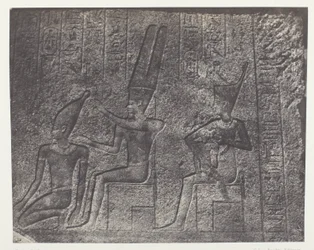 Palais de Karnak, esculturas exteriores del santuario de granito; Tebas