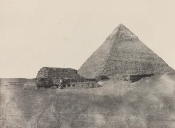 Pirámide de Kefrén, Egipto Medio, lámina 10 del álbum "Egipto, Nubia, Palestina y Siria" (1852)