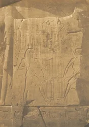 Asedio del coloso monolito de Amenofis III, en Tebas (detalles), 1849-50