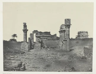 Templo de Hermontis, Alto Egipto, lámina 63 del álbum "Egypte, Nubie, Palestine et Syrie" (1852)