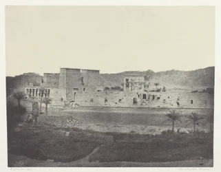 Vista tomada desde la isla de Beghé, Oeste, Philoe; Nubia, lámina 68 del álbum "Egypte, Nubie, Palestine et Syrie" (1852)