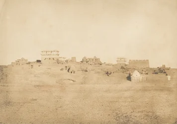 Vista de una parte del pueblo de Luxor, Tebas, 1849-50