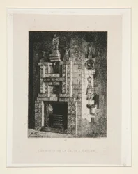 Chemin?e de la salle ? pesebre (Chimenea en el Comedor), pl. 4 de la suite Chez Victor Hugo (Victor Hugo