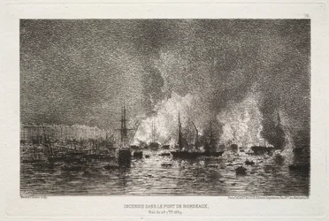 Conflagración en el puerto de Burdeos, 1869